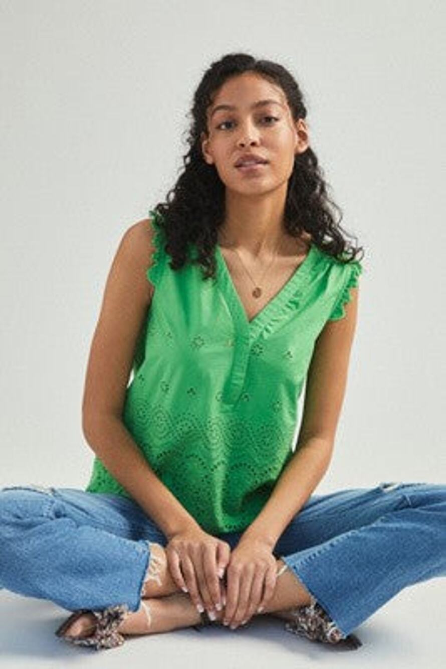 Anthropologie Maeve Beryl Eyelet Swing Tank - S